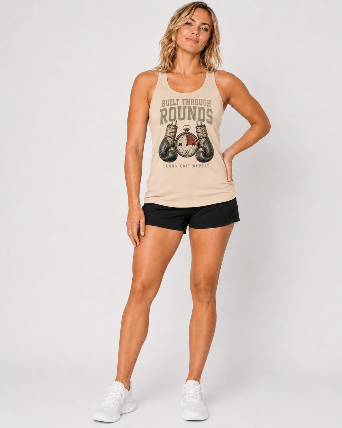 Built Through Rounds Women's Tank Top-Sand-2