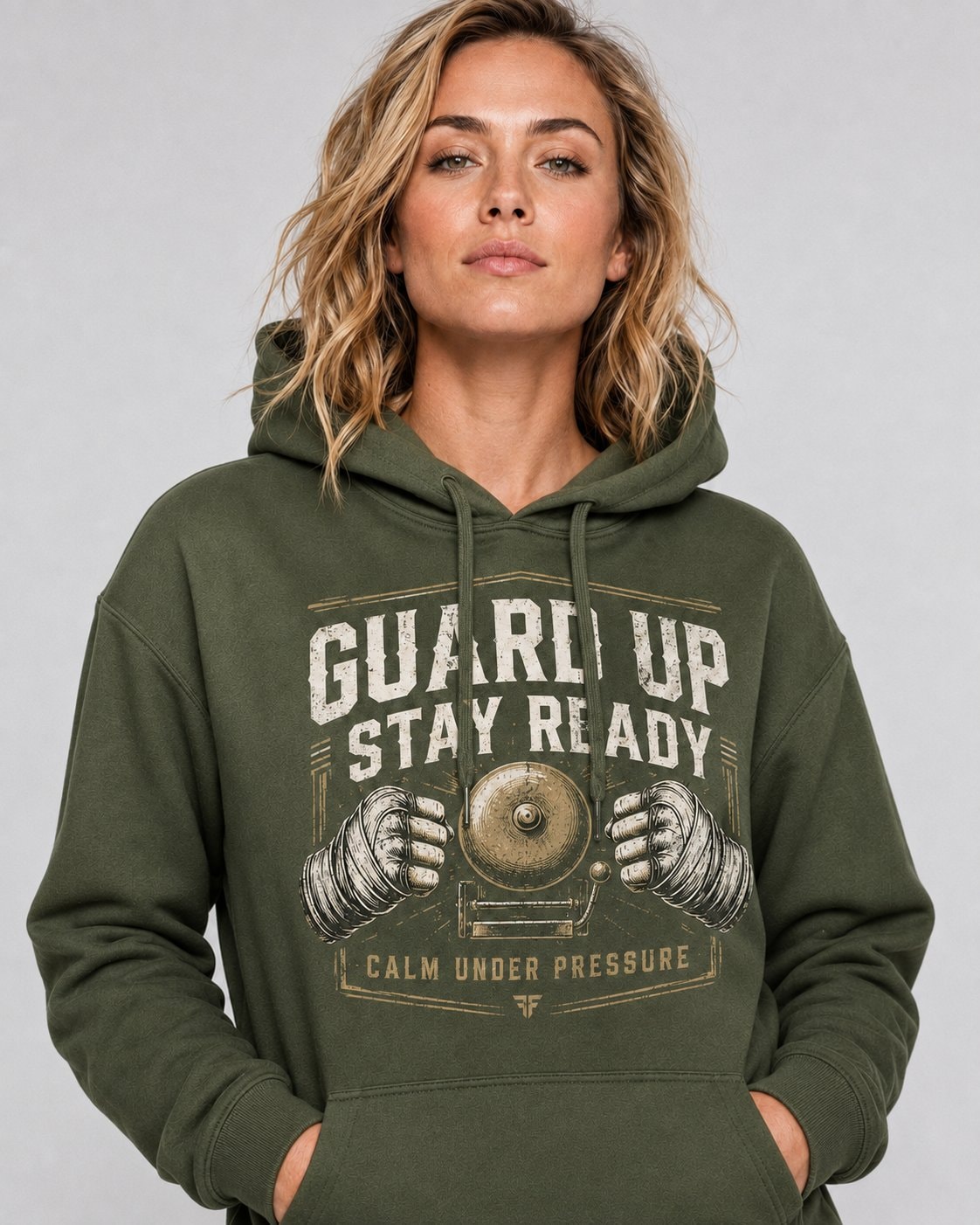 Guard Up Stay Ready Women's Hoodie-Military Green-1