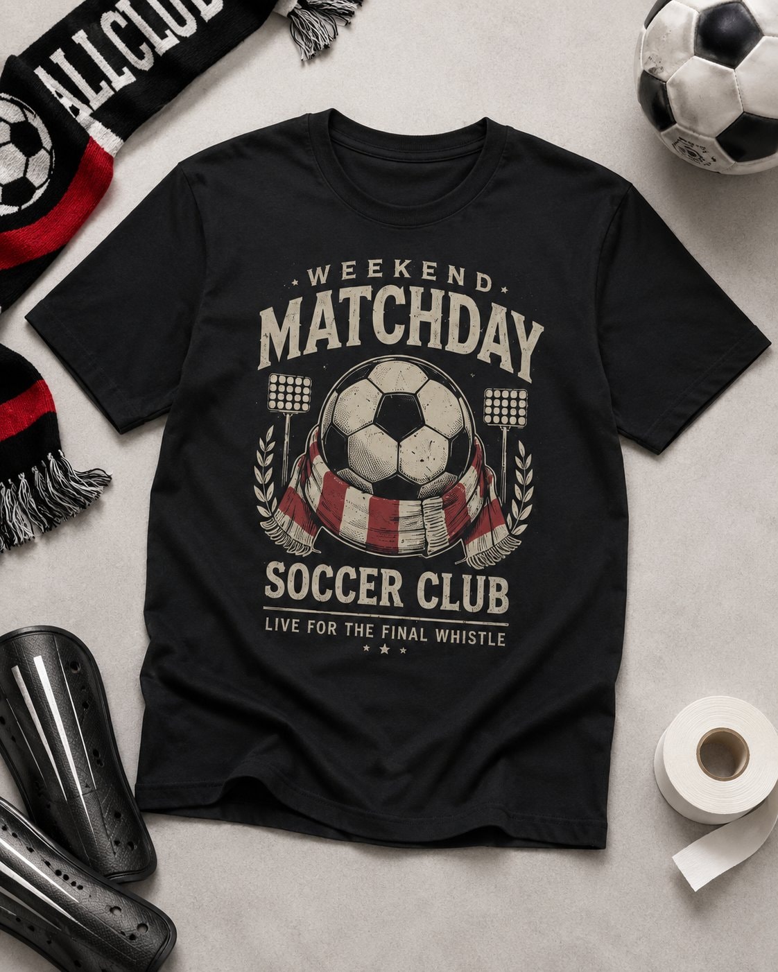 Weekend Matchday Soccer Club Men's T-Shirt-Black-4