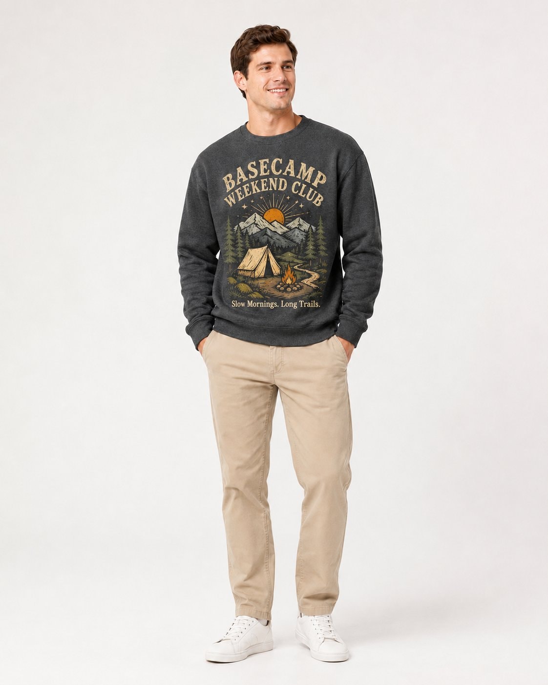 Basecamp Weekend Club Unisex Sweatshirt-Charcoal-1