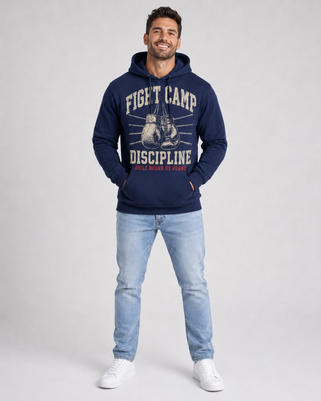 Fight Camp Discipline Men's Hoodie-Navy-1