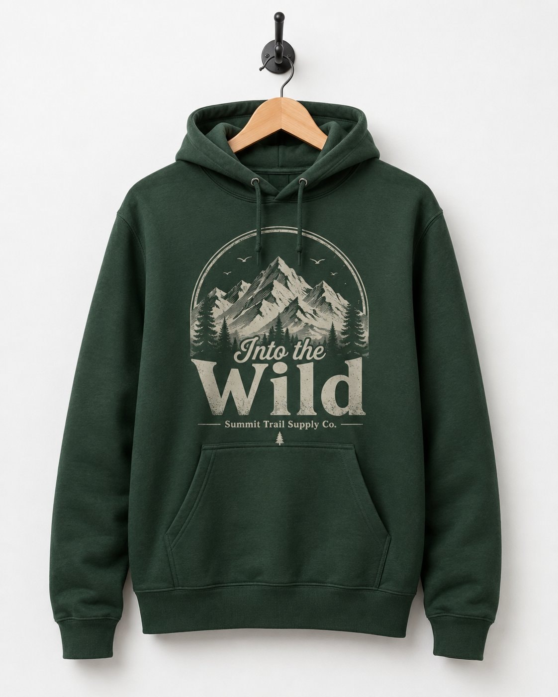 Into the Wild Summit Men's Hoodie-Forest Green-3