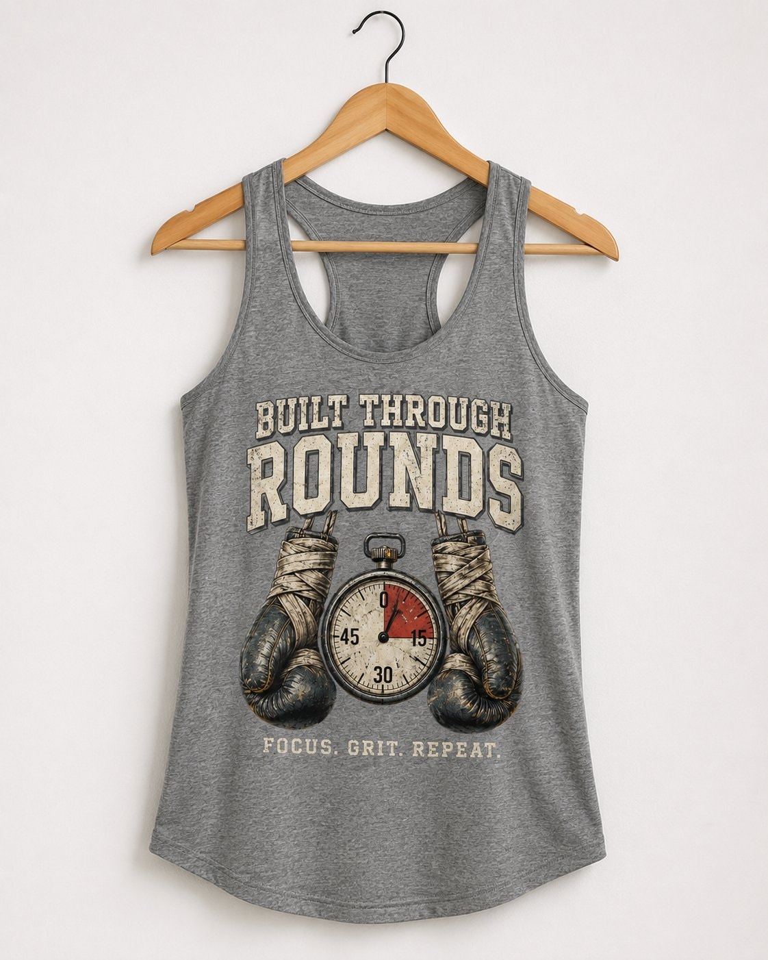 Built Through Rounds Women's Tank Top-Heather Grey-3