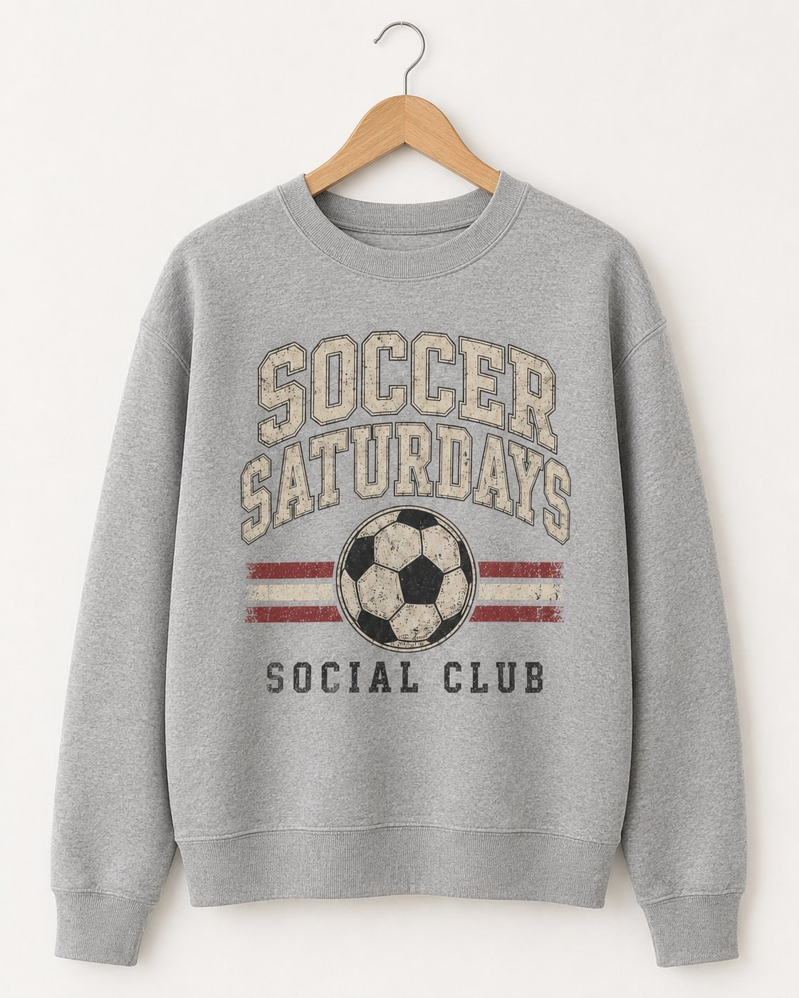 Soccer Saturdays Social Club Women's Sweatshirt-Heather Grey-3