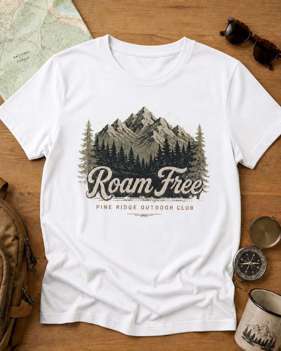 Roam Free Pine Ridge Women's T-Shirt-White-4