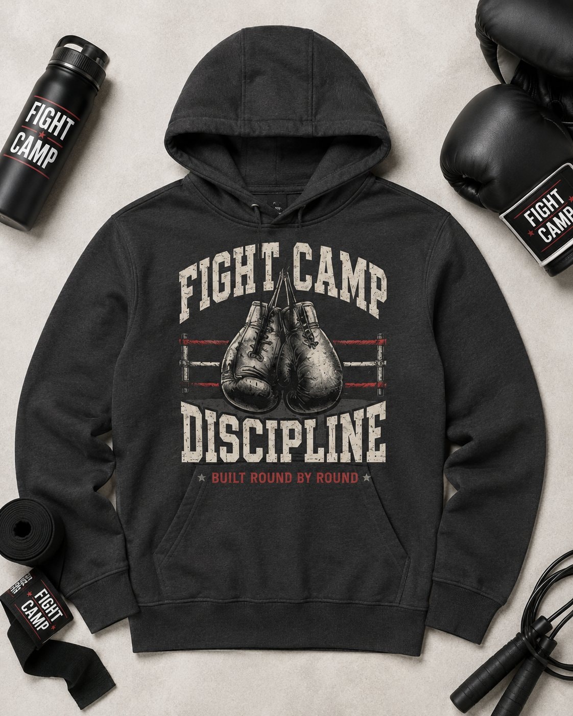 Fight Camp Discipline Men's Hoodie-Charcoal-4