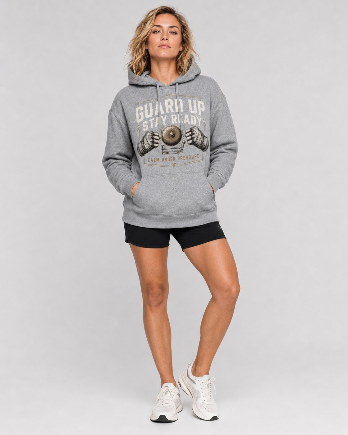 Guard Up Stay Ready Women's Hoodie-Heather Grey-2
