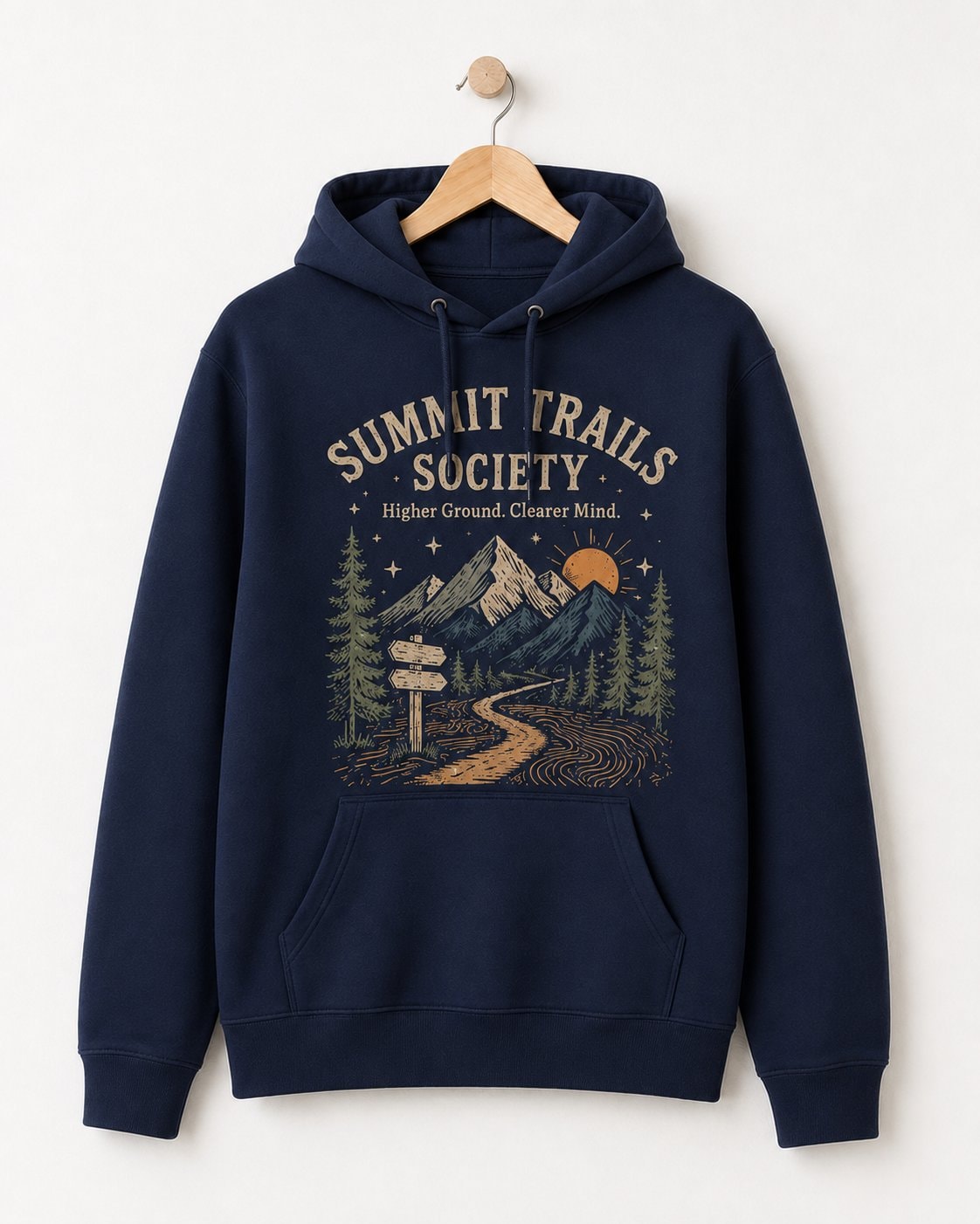 Summit Trails Society Unisex Hoodie-Navy-3