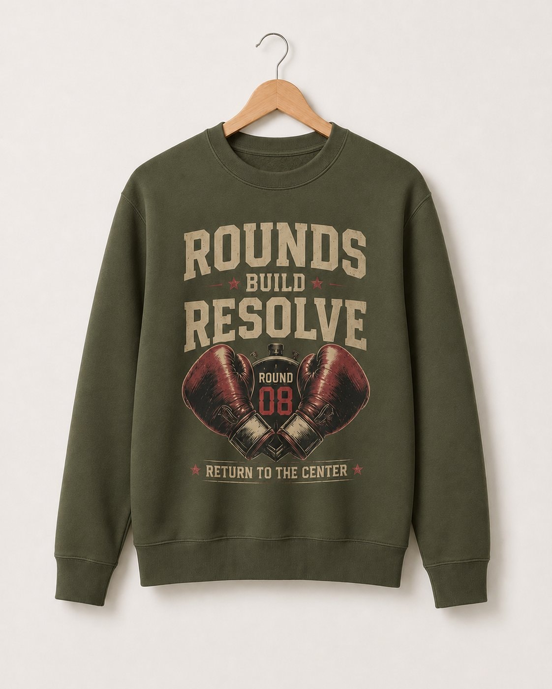 Rounds Build Resolve Men's Sweatshirt-Military Green-3
