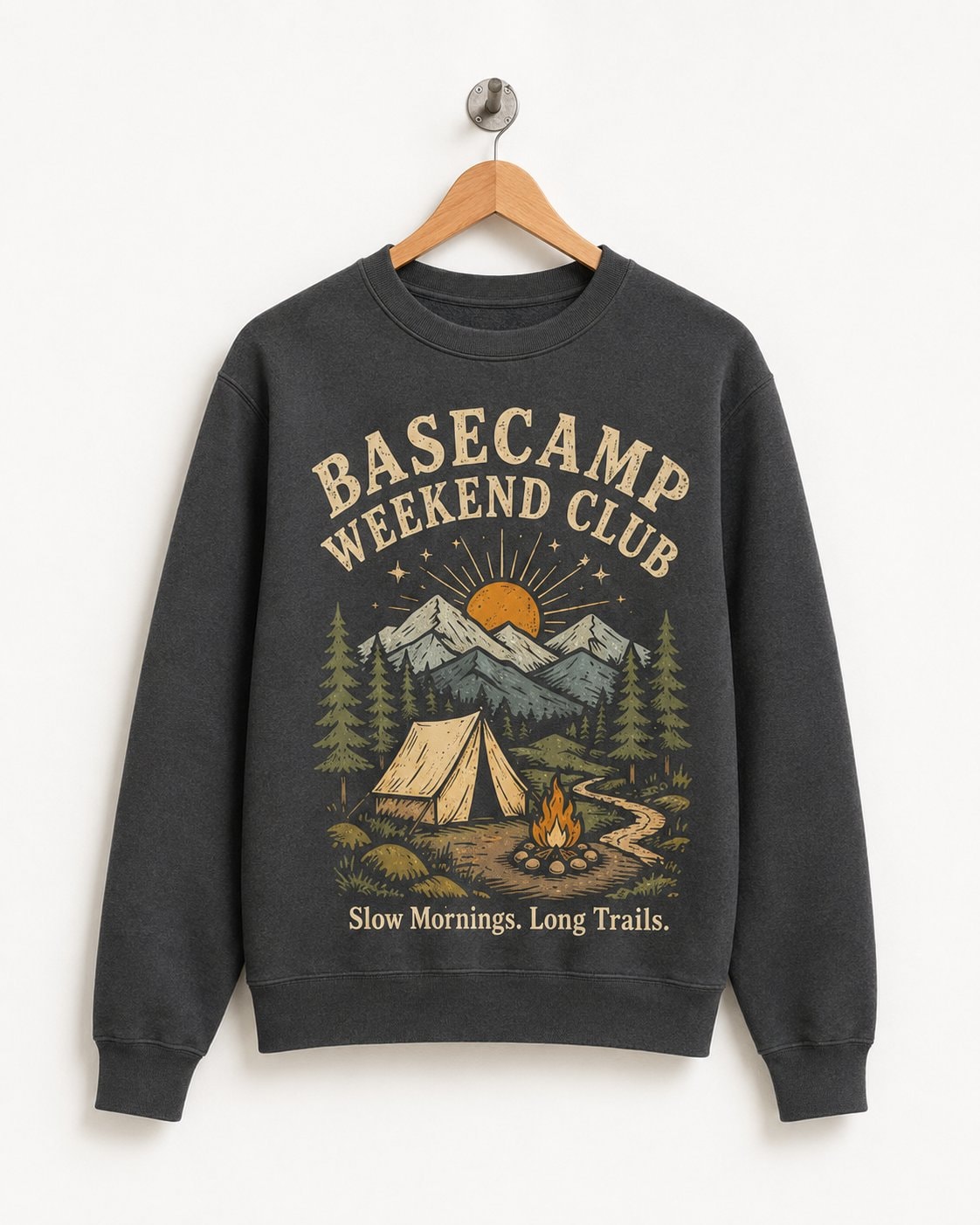 Basecamp Weekend Club Unisex Sweatshirt-Charcoal-3