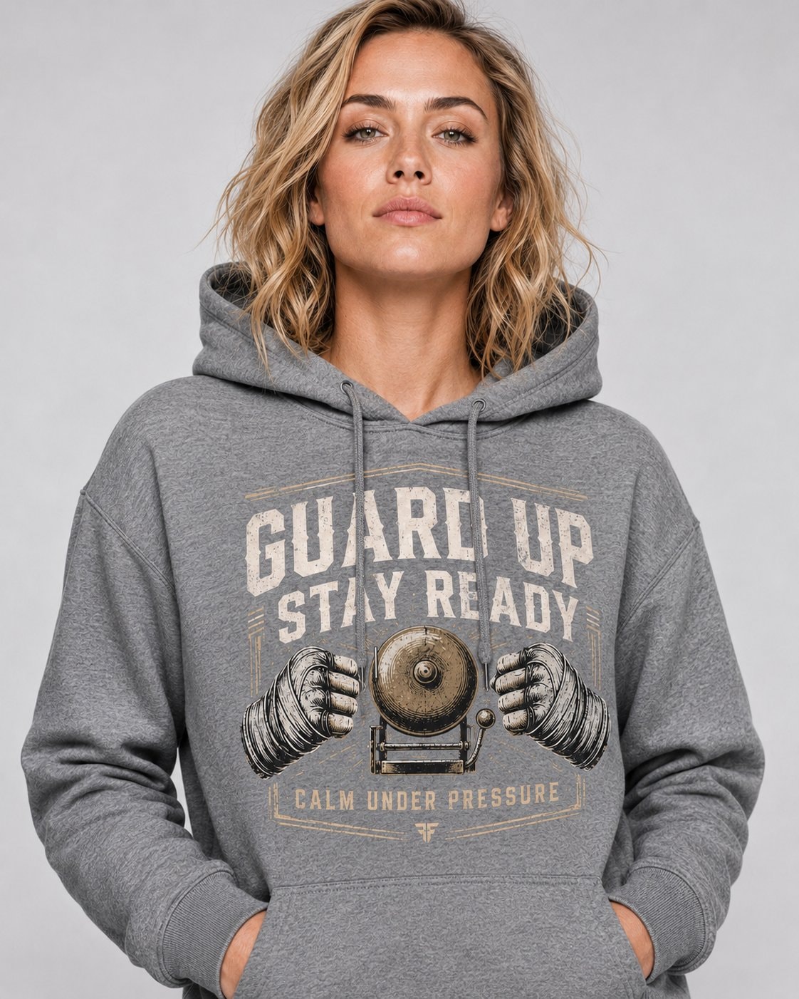 Guard Up Stay Ready Women's Hoodie-Heather Grey-1
