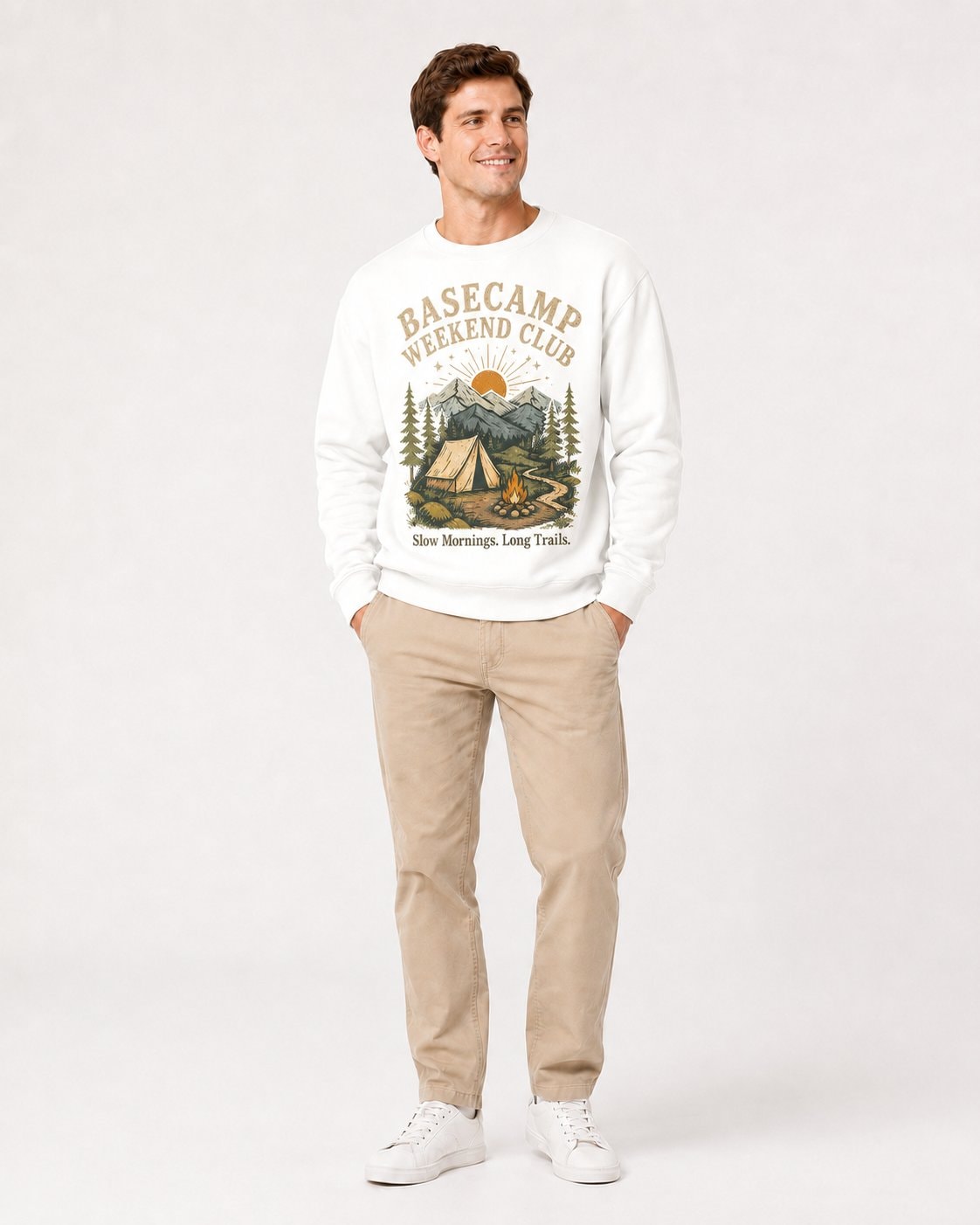 Basecamp Weekend Club Unisex Sweatshirt-White-1