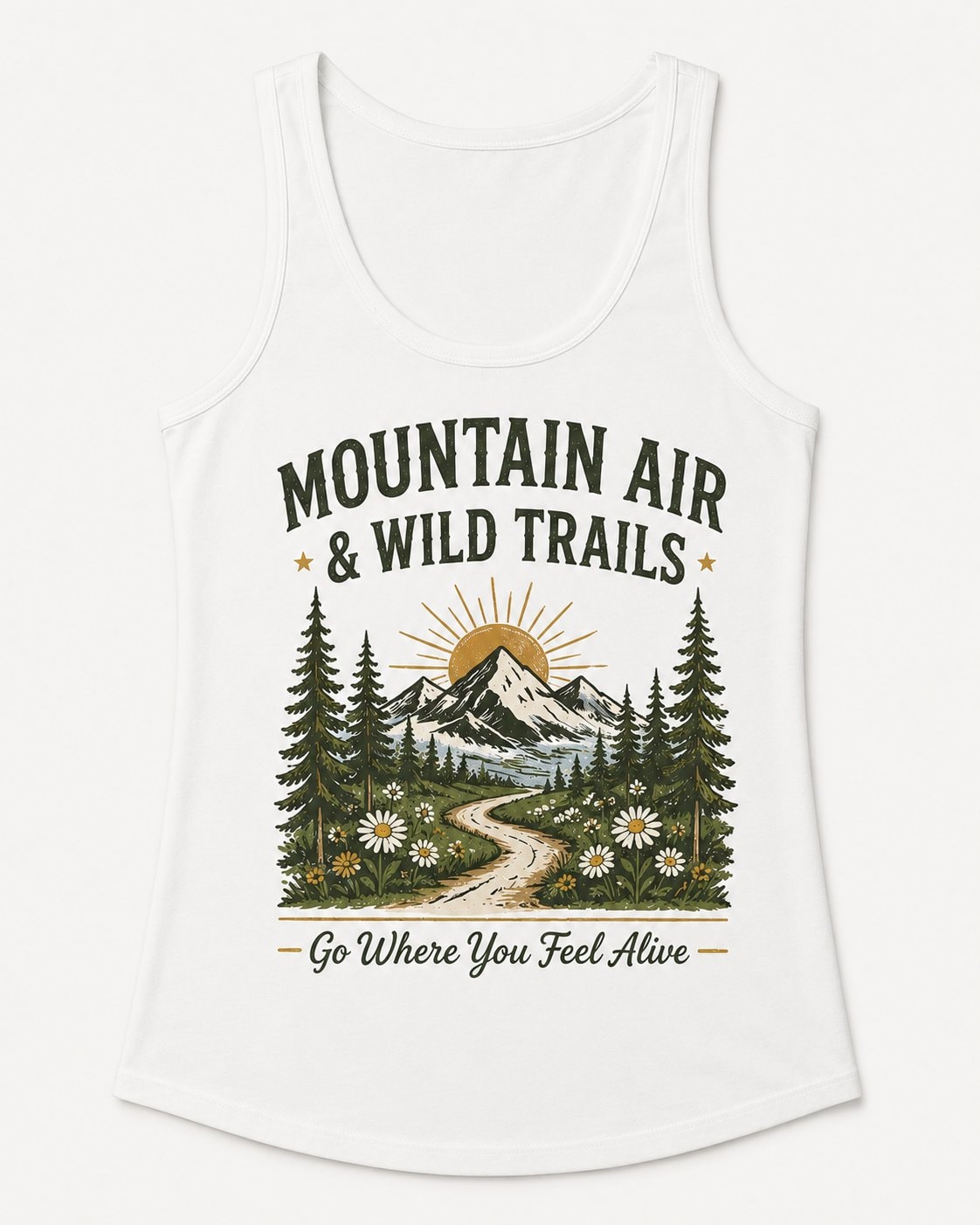 Mountain Air & Wild Trails Women's Tank Top-White-3