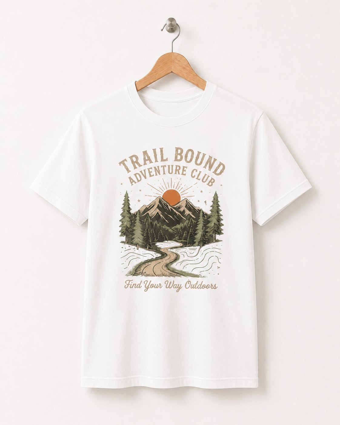 Trail Bound Adventure Club Unisex T-Shirt-White-3