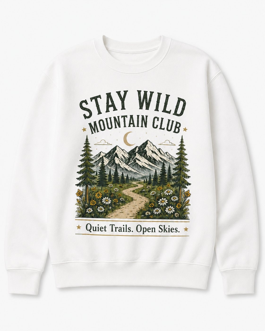 Stay Wild Mountain Club Women's Sweatshirt-White-3