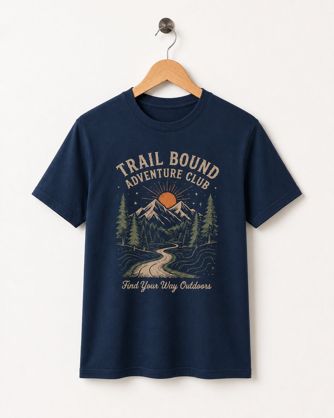 Trail Bound Adventure Club Unisex T-Shirt-Navy-3