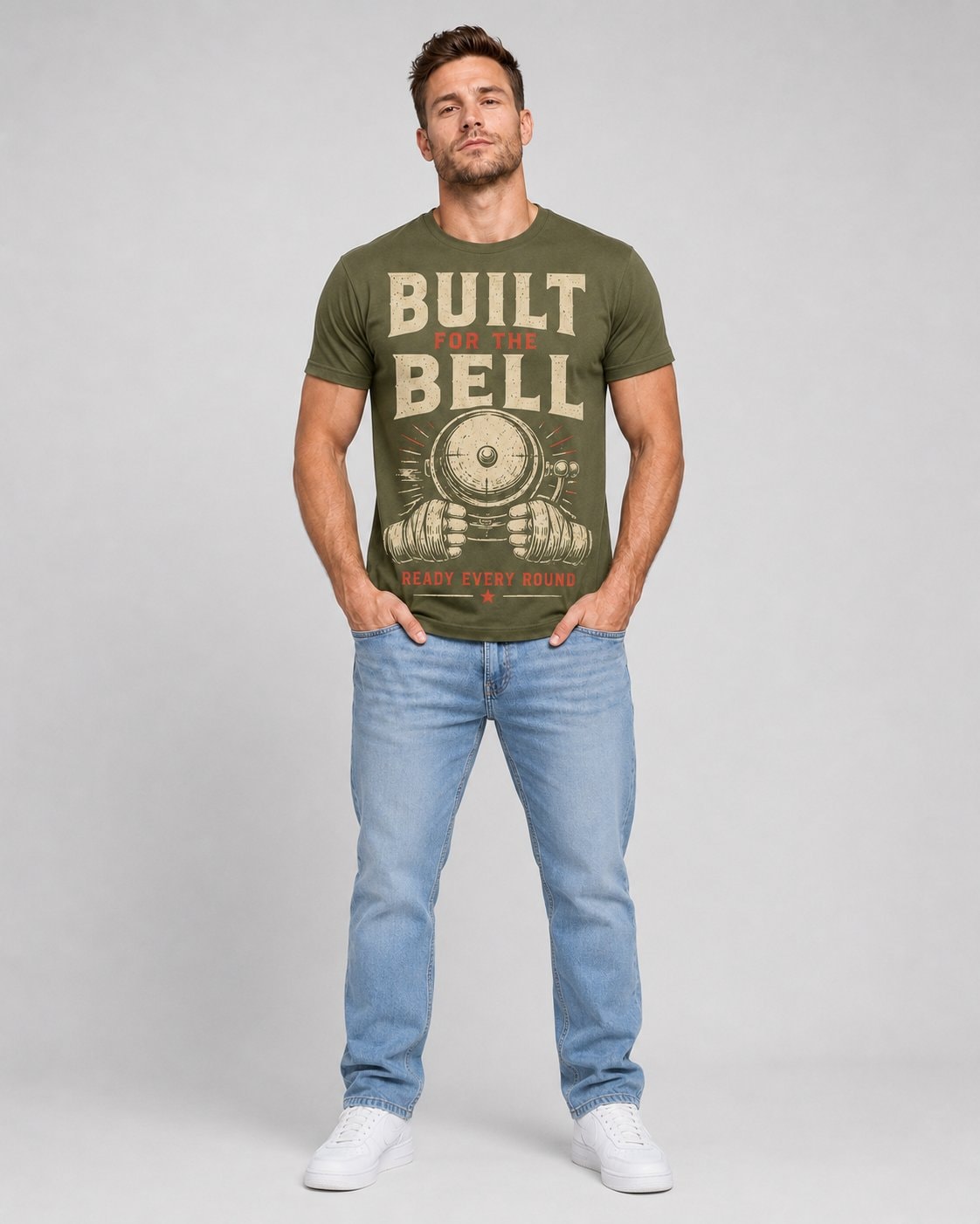 Built For The Bell Men's T-Shirt-Military Green-1