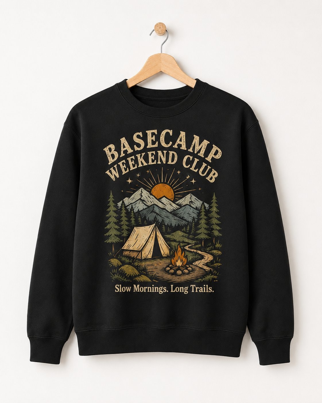 Basecamp Weekend Club Unisex Sweatshirt-Black-3