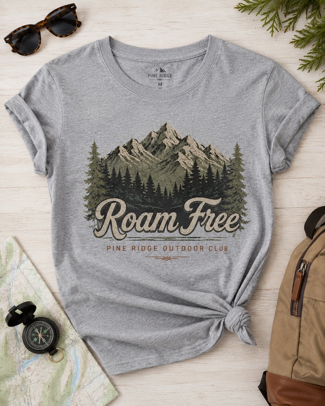 Roam Free Pine Ridge Women's T-Shirt-Heather Grey-4