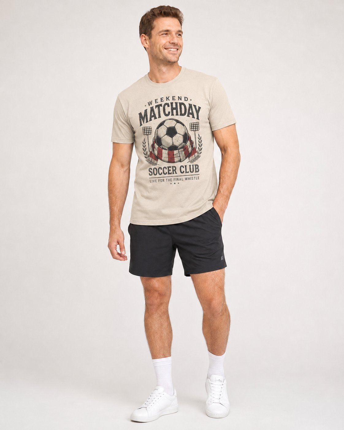 Weekend Matchday Soccer Club Men's T-Shirt-Sand-1