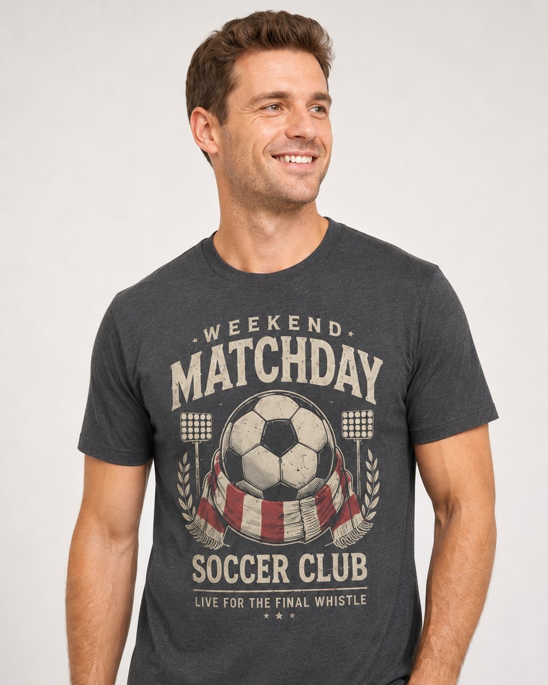 Weekend Matchday Soccer Club Men's T-Shirt-Charcoal-2