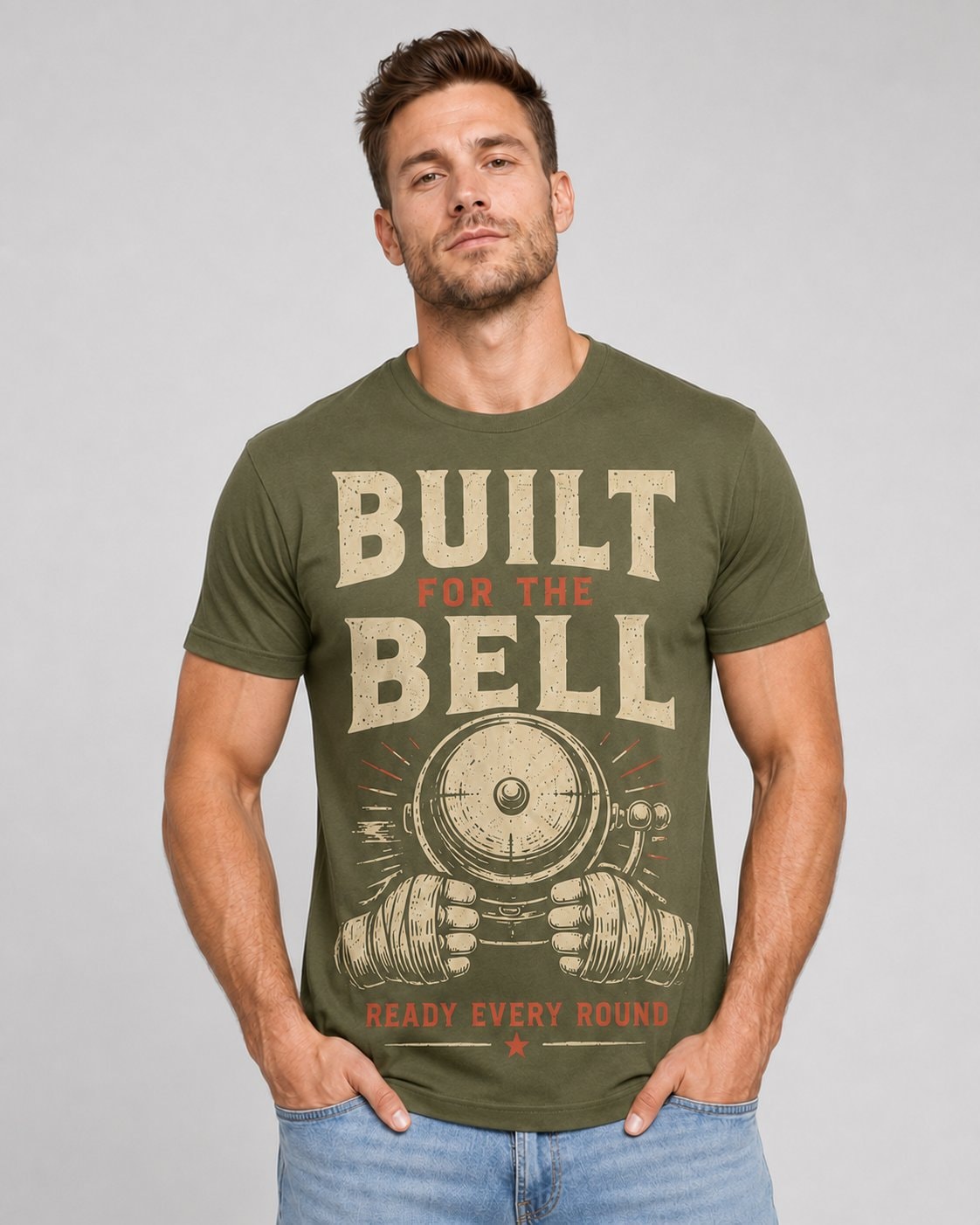 Built For The Bell Men's T-Shirt-Military Green-2