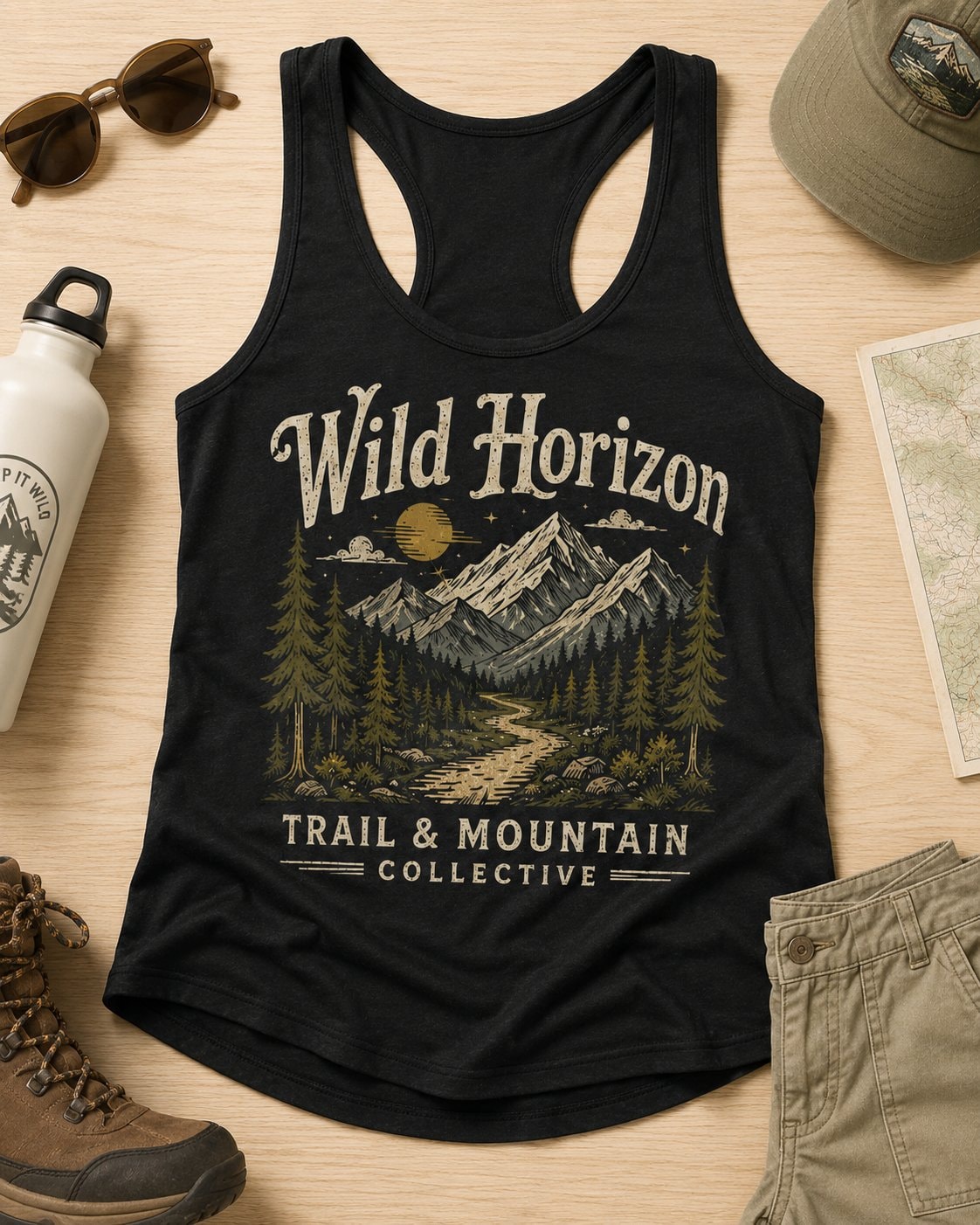 Wild Horizon Trail Women's Tank Top-Black-4