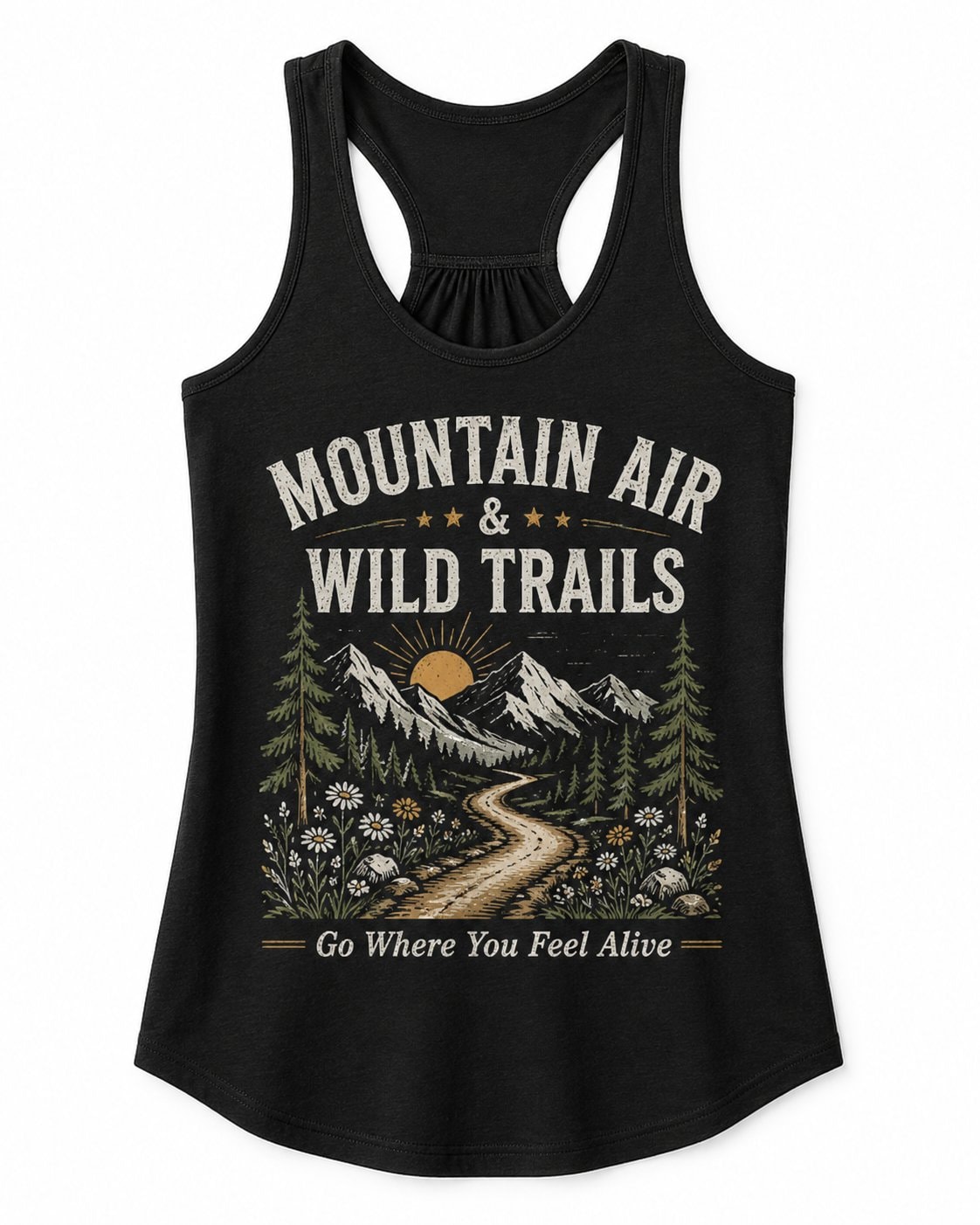 Mountain Air & Wild Trails Women's Tank Top-Black-3