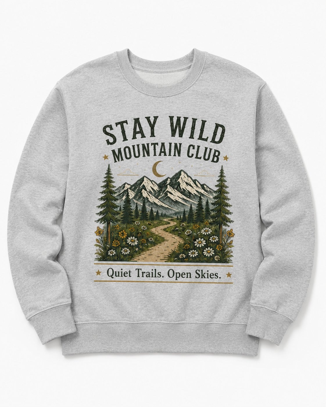 Stay Wild Mountain Club Women's Sweatshirt-Heather Grey-3