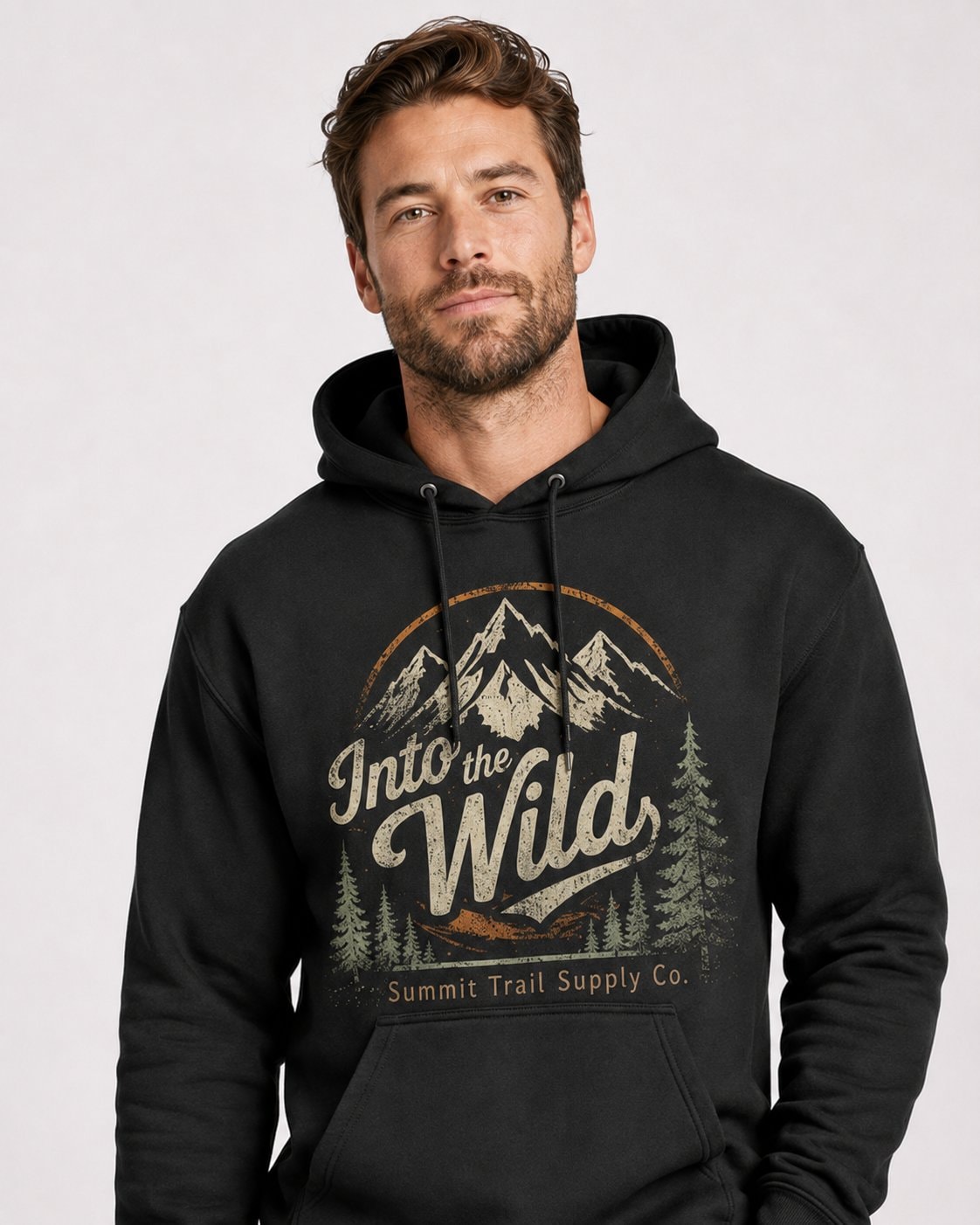 Into the Wild Summit Men's Hoodie-Black-2