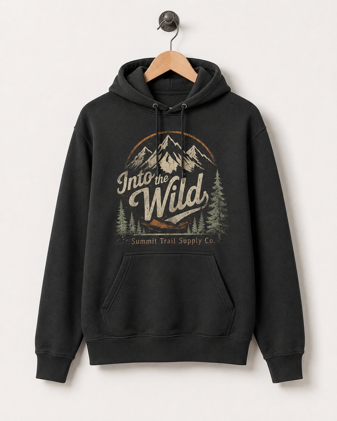 Into the Wild Summit Men's Hoodie-Charcoal-3