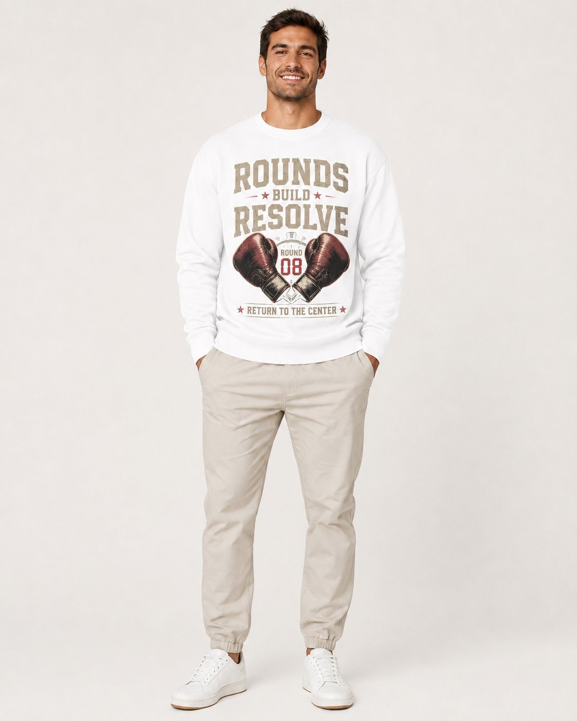 Rounds Build Resolve Men's Sweatshirt-White-1