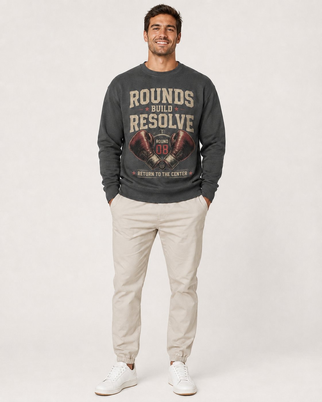Rounds Build Resolve Men's Sweatshirt-Charcoal-1