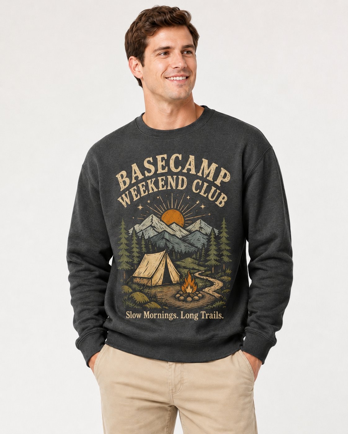 Basecamp Weekend Club Unisex Sweatshirt-Charcoal-2