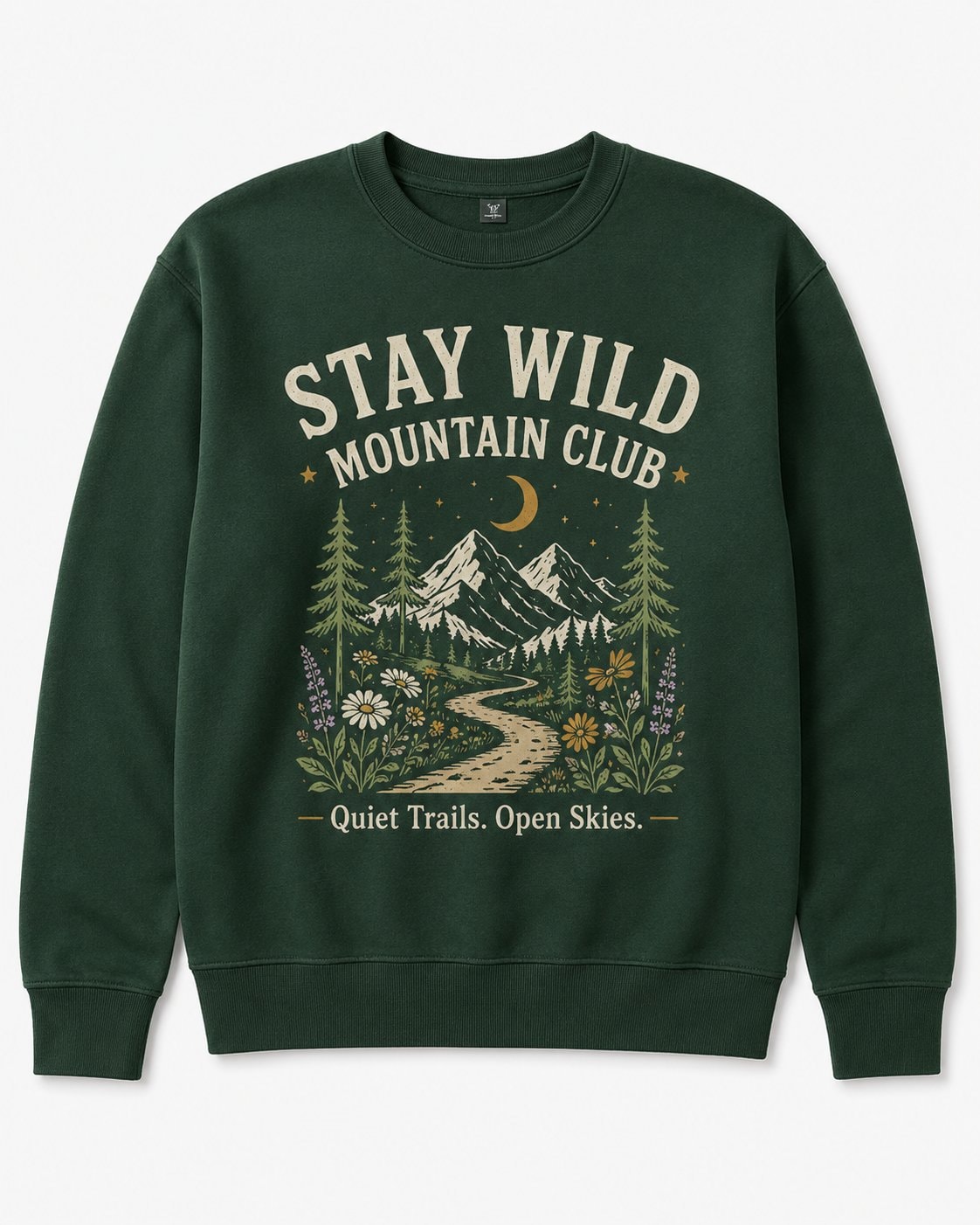 Stay Wild Mountain Club Women's Sweatshirt-Forest Green-3