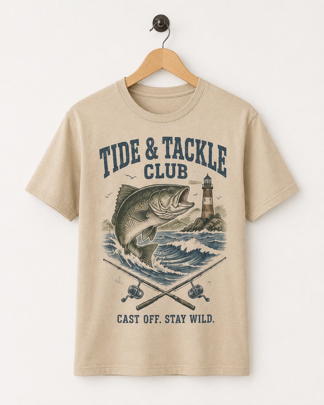 Tide & Tackle Club Men's T-Shirt-Sand-3