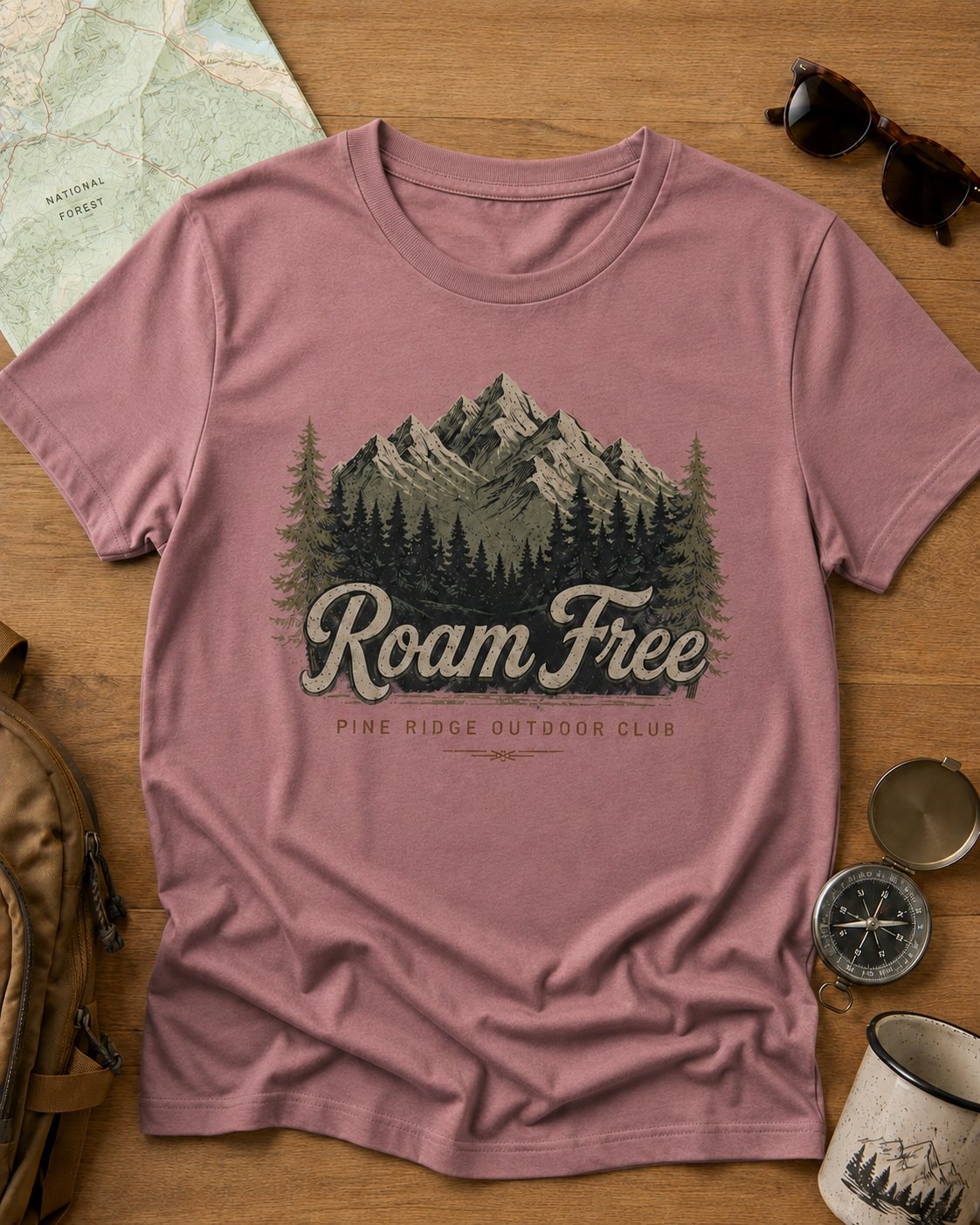 Roam Free Pine Ridge Women's T-Shirt-Mauve-4