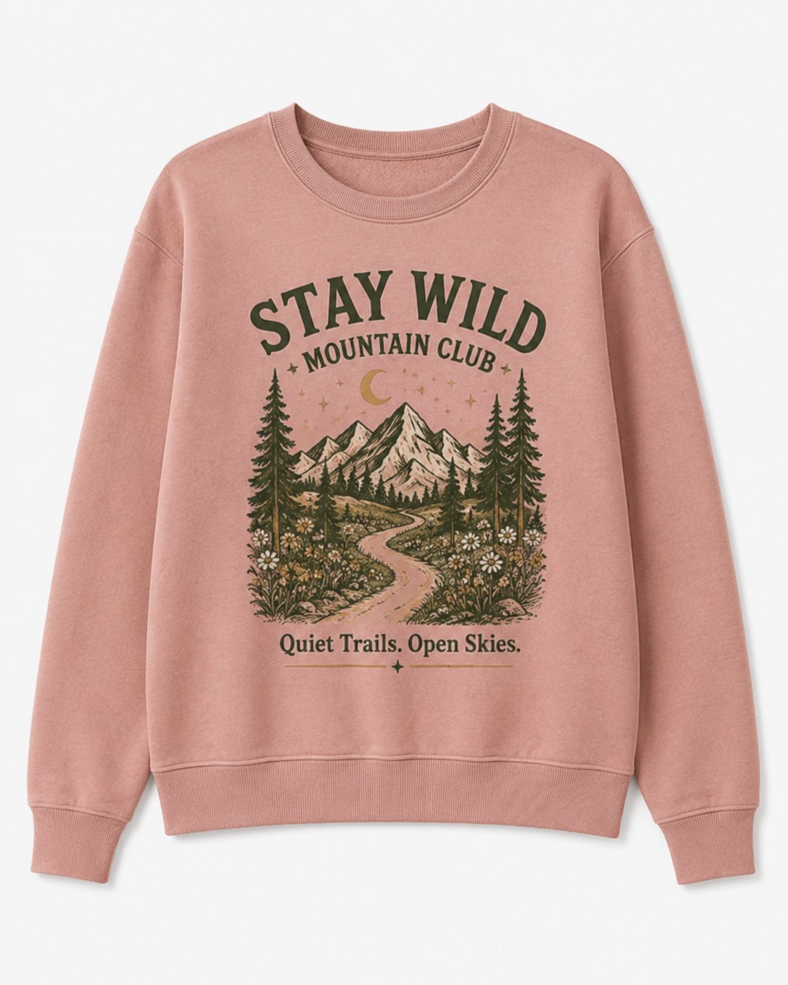 Stay Wild Mountain Club Women's Sweatshirt-Dusty Rose-3