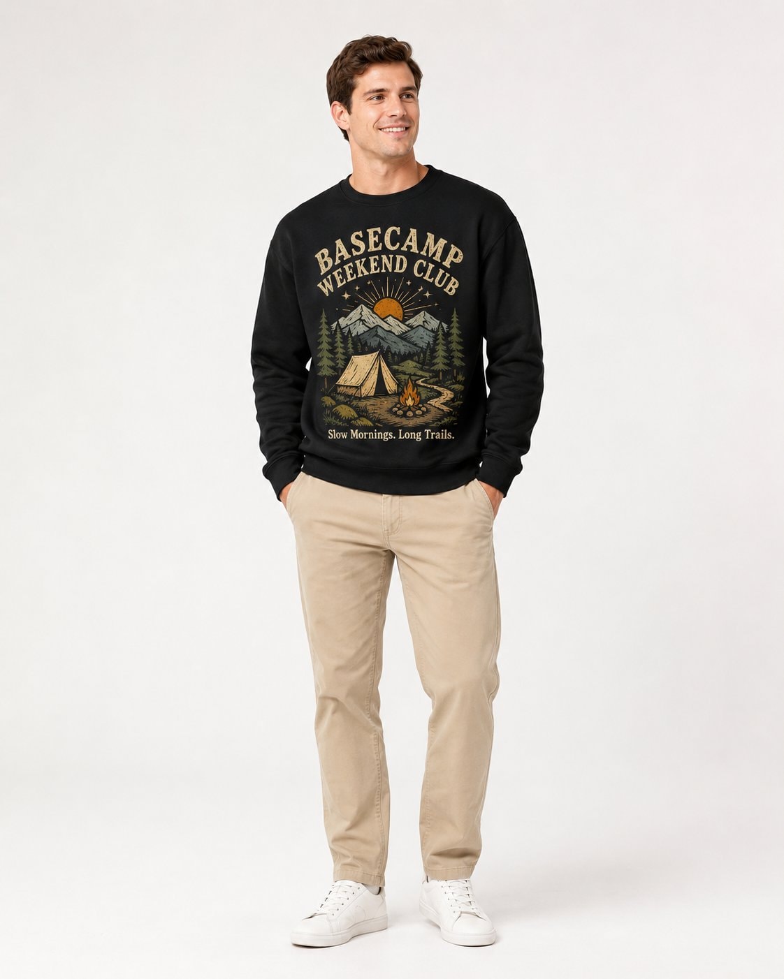 Basecamp Weekend Club Unisex Sweatshirt-Black-1