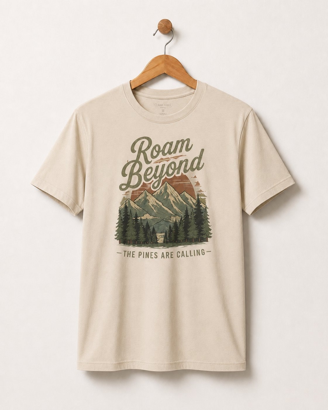 Roam Beyond the Pines Men's T-Shirt-Sand-3