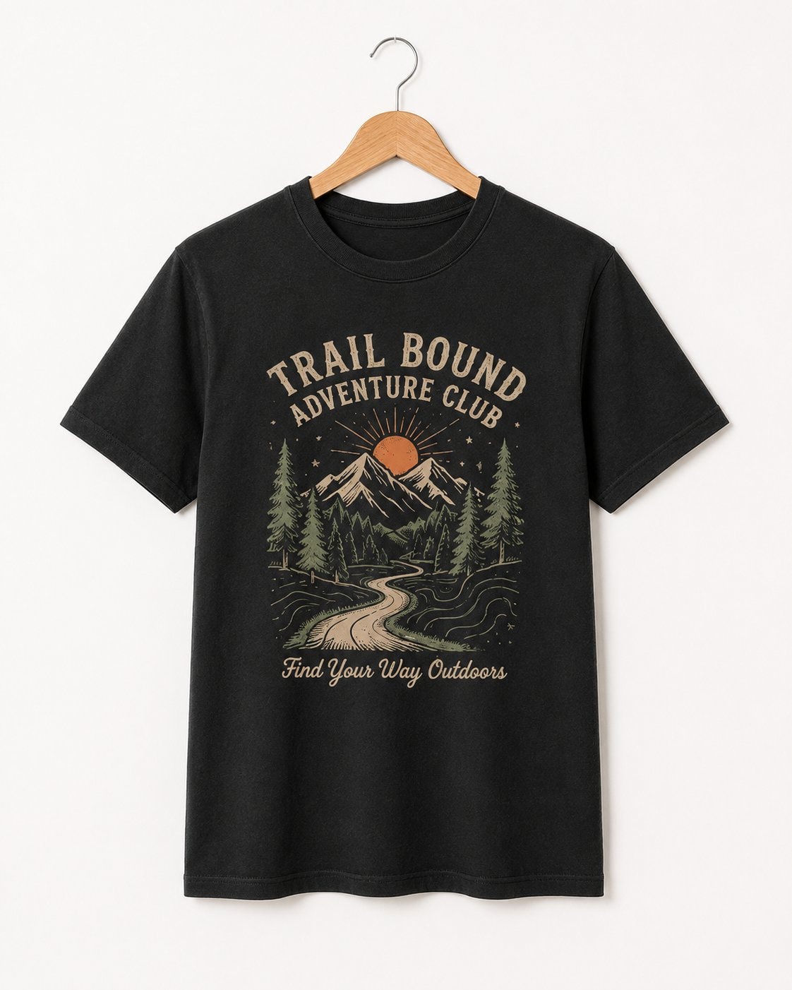 Trail Bound Adventure Club Unisex T-Shirt-Black-3