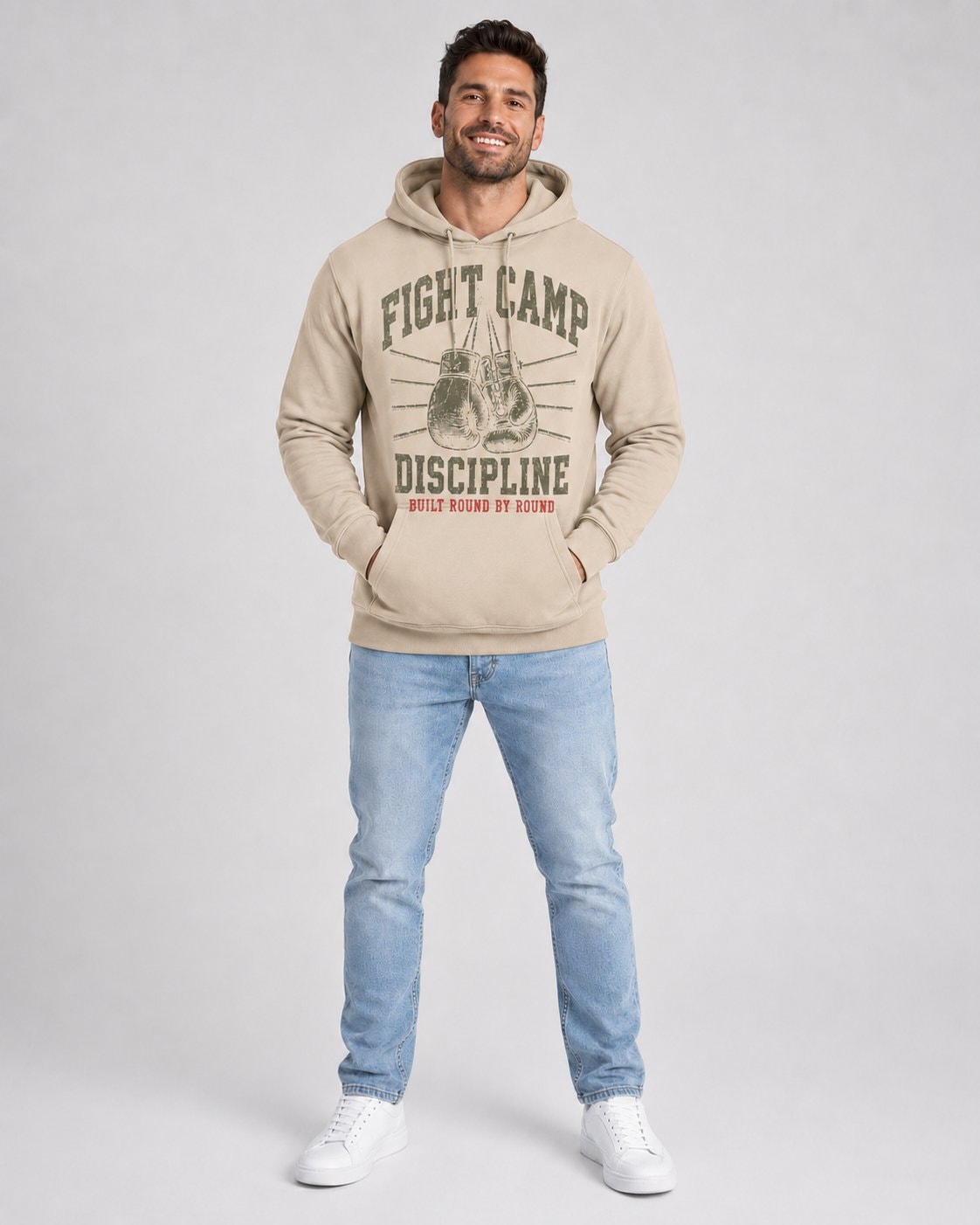 Fight Camp Discipline Men's Hoodie-Sand-1
