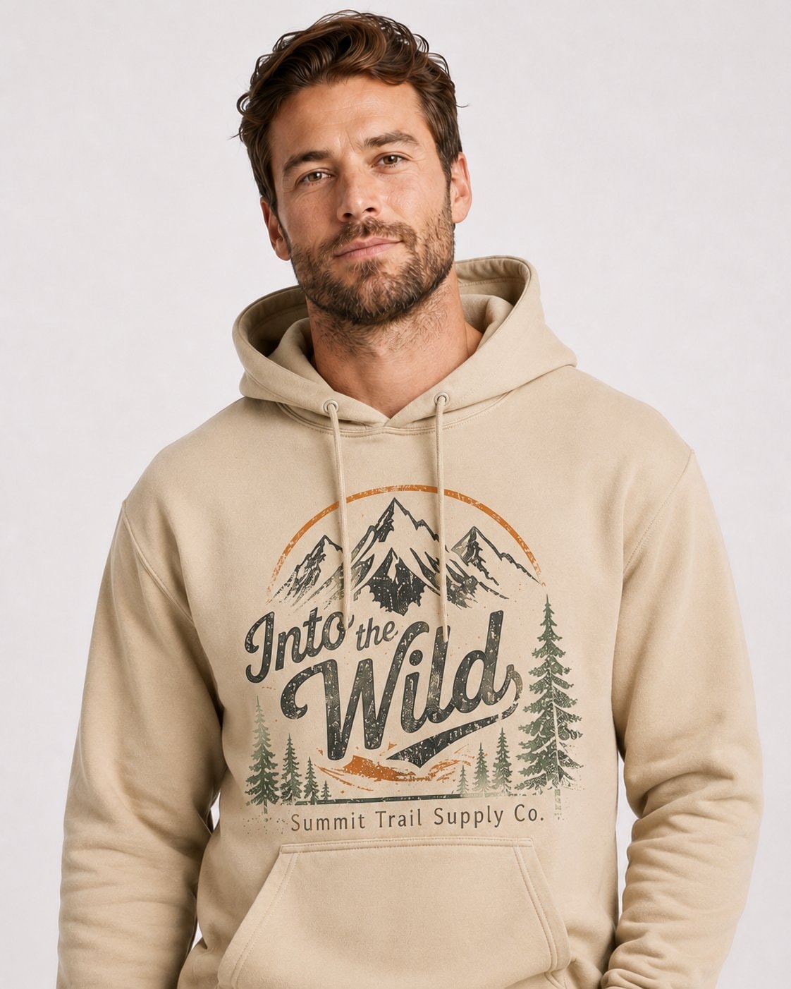 Into the Wild Summit Men's Hoodie-Sand-2