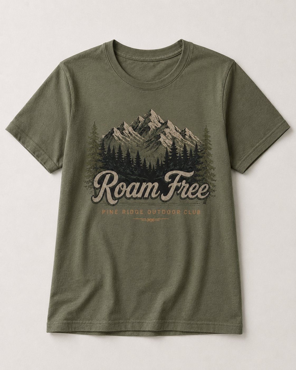 Roam Free Pine Ridge Women's T-Shirt-Military Green-3