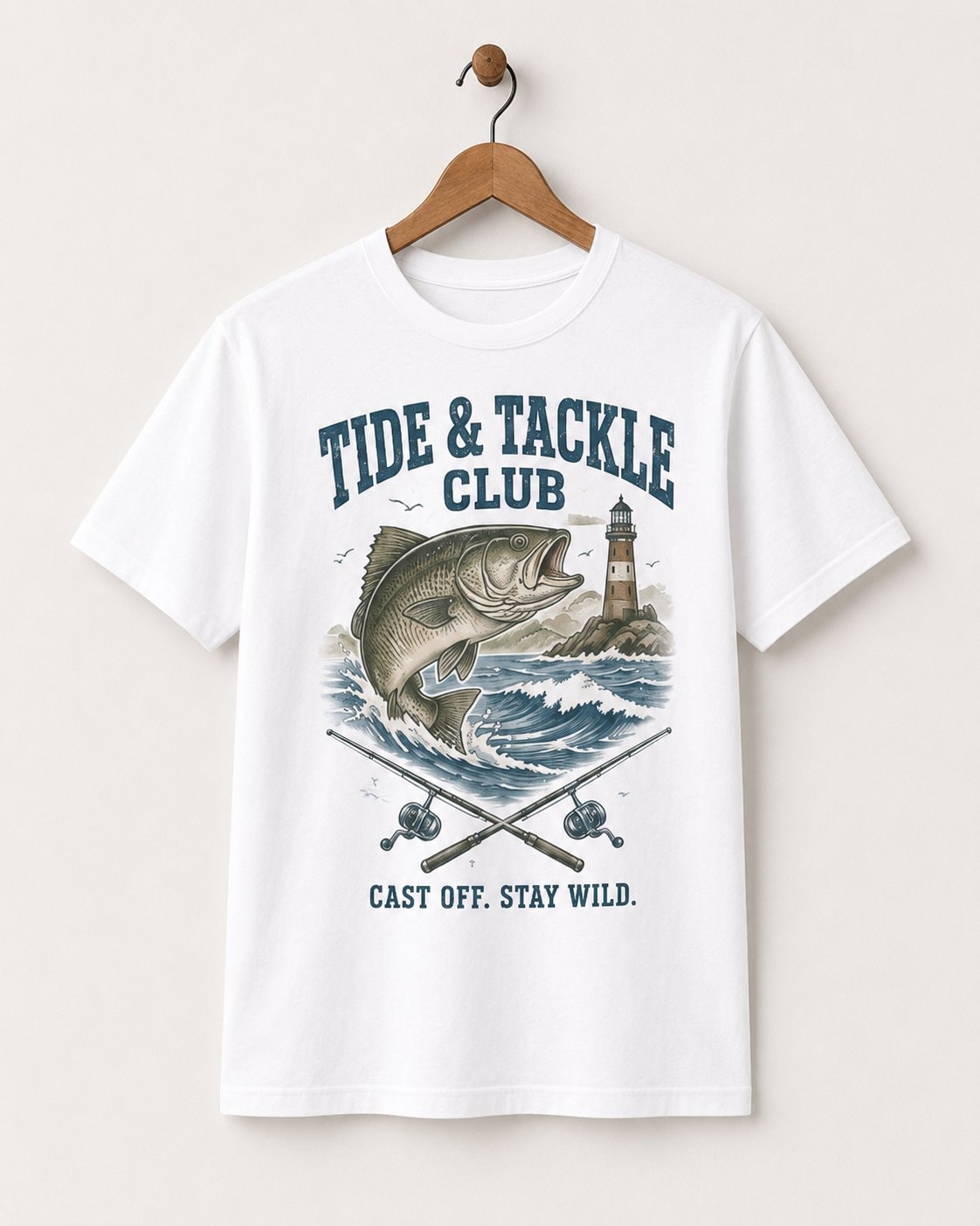 Tide & Tackle Club Men's T-Shirt-White-3