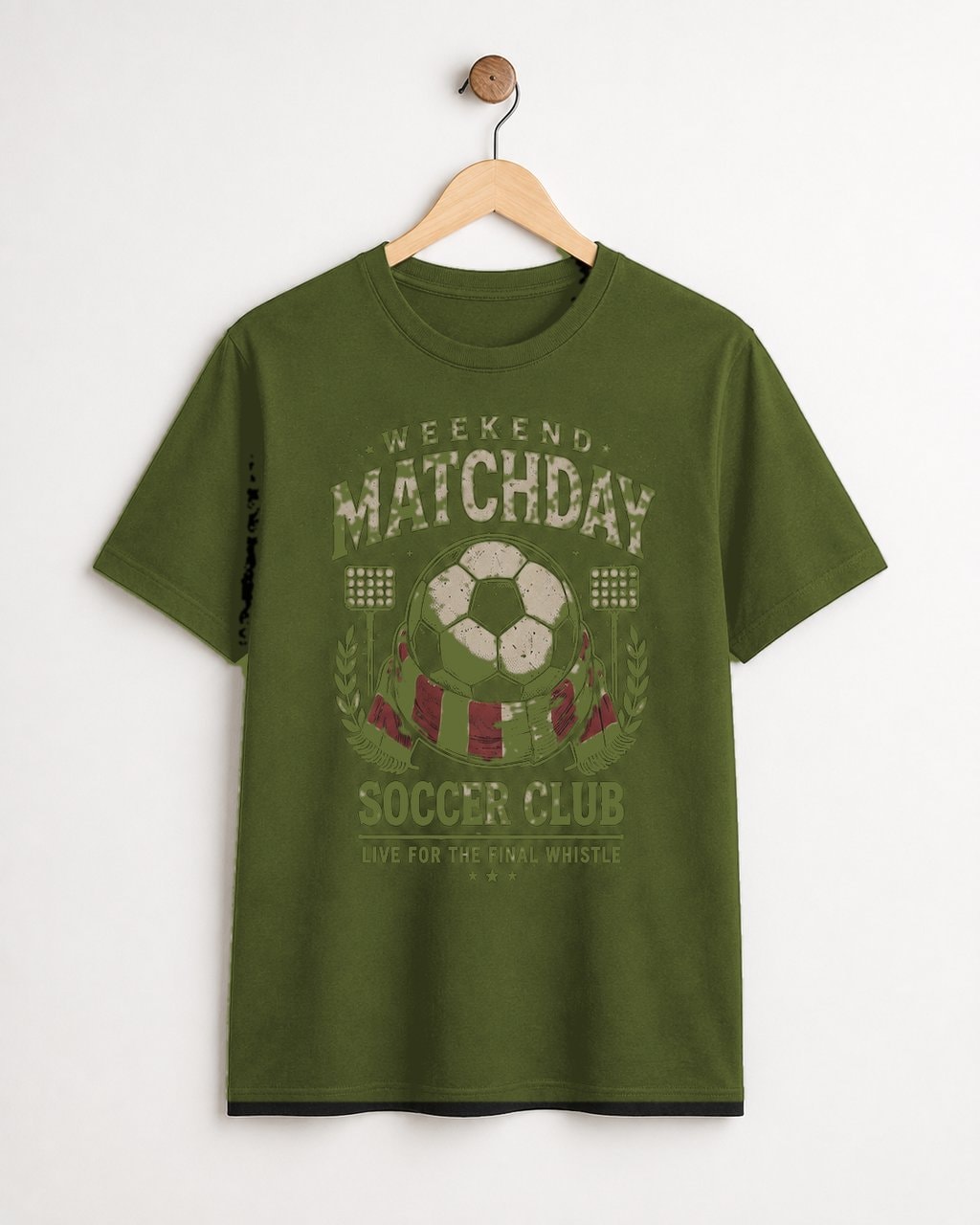 Weekend Matchday Soccer Club Men's T-Shirt-Military Green-1