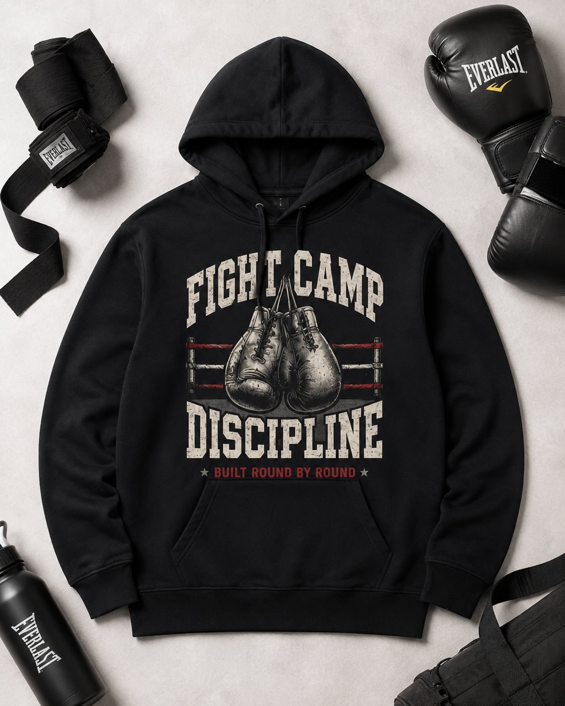 Fight Camp Discipline Men's Hoodie-Black-4