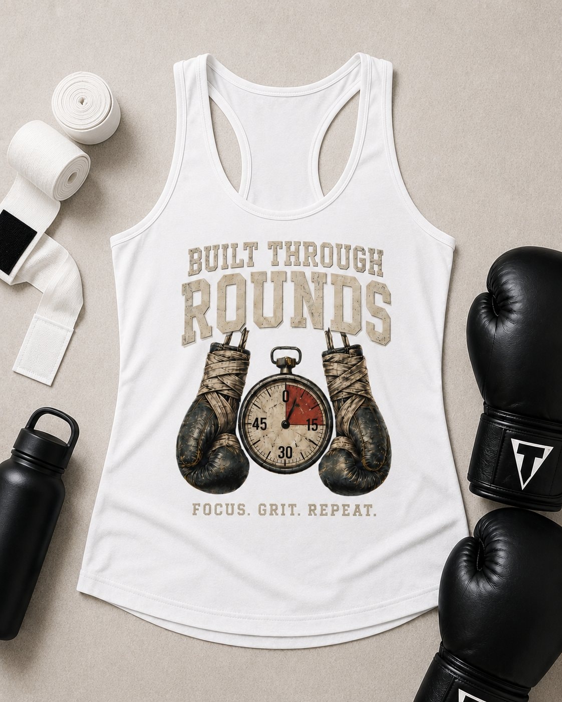 Built Through Rounds Women's Tank Top-White-4