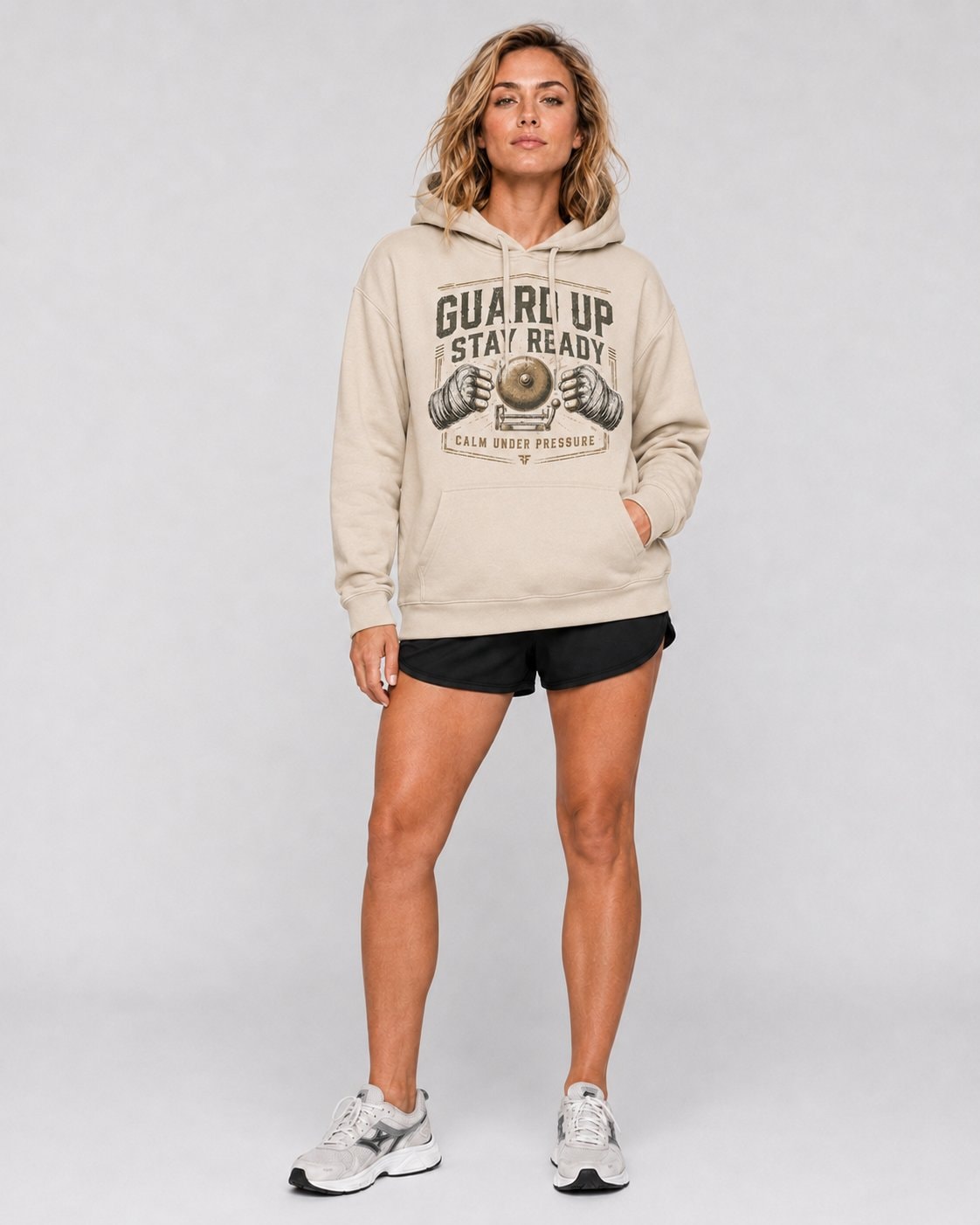 Guard Up Stay Ready Women's Hoodie-Sand-2