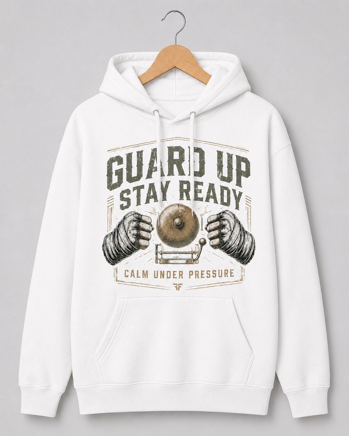 Guard Up Stay Ready Women's Hoodie-White-3